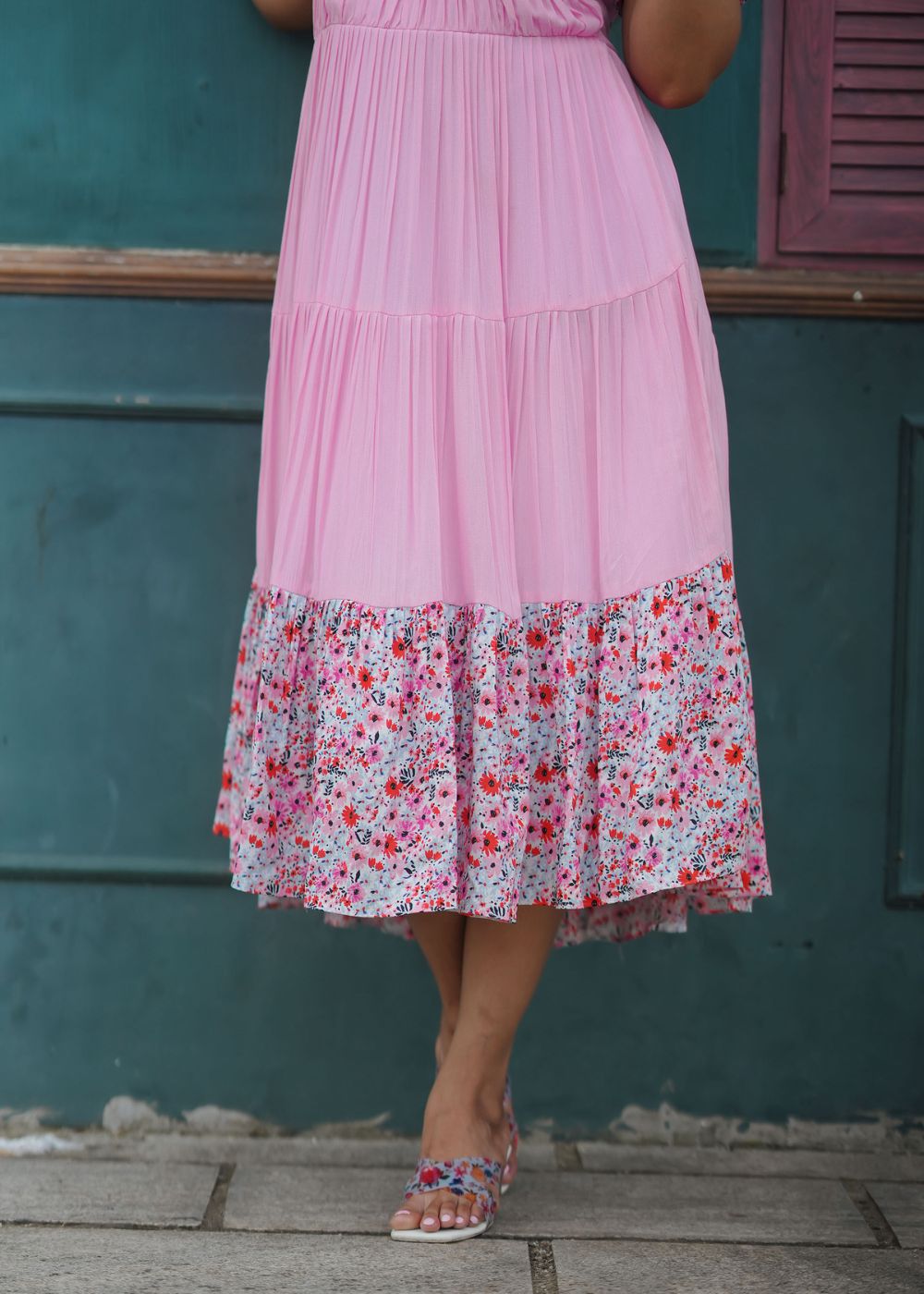 Daisy Pink Flare Dress – Playful Charm in a Flowing Silhouette