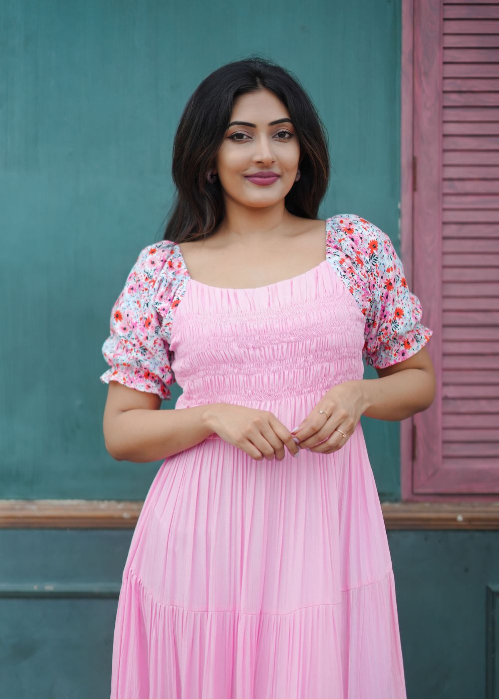 Daisy Pink Flare Dress – Playful Charm in a Flowing Silhouette