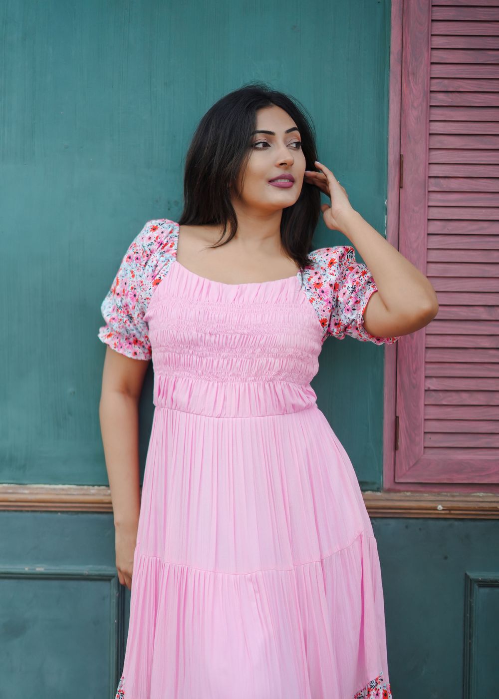 Daisy Pink Flare Dress – Playful Charm in a Flowing Silhouette
