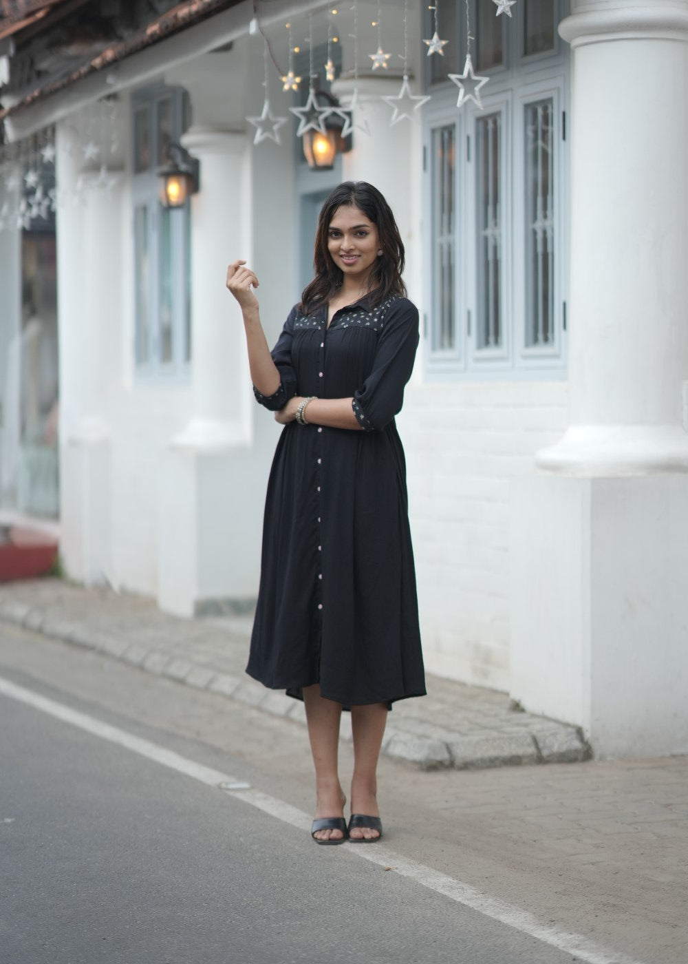 Midnight Bouquet Co-Ord Set – Dark Floral Elegance with Contemporary Charm
