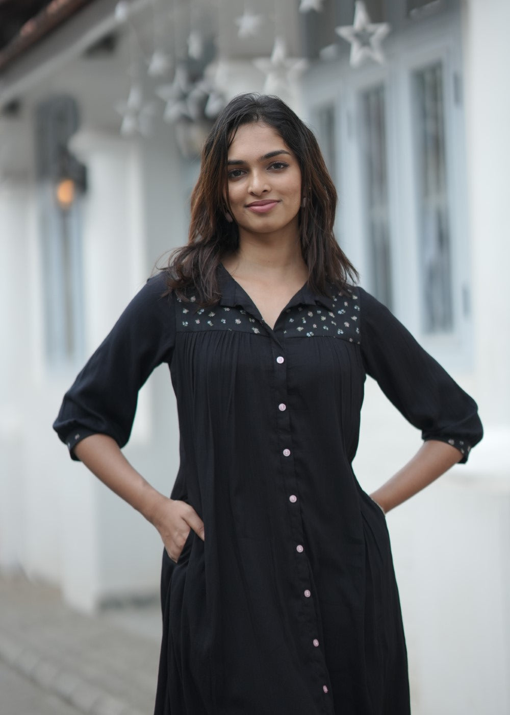 Midnight Bouquet Co-Ord Set – Dark Floral Elegance with Contemporary Charm