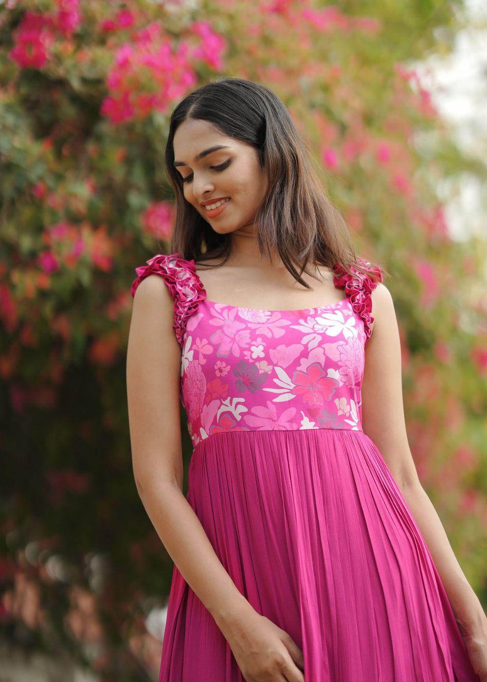 Blush Garden Floral Printed Dress