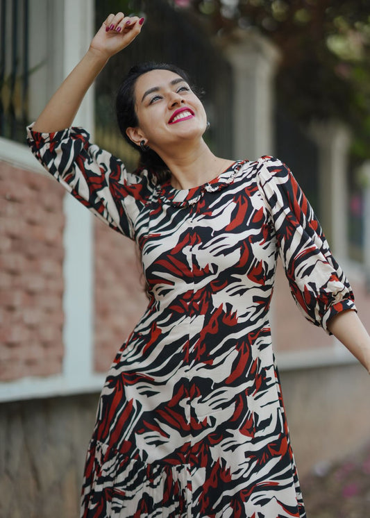 Fiery Stride Co-Ord Set – Bold Hues with Striking Contemporary Detailing