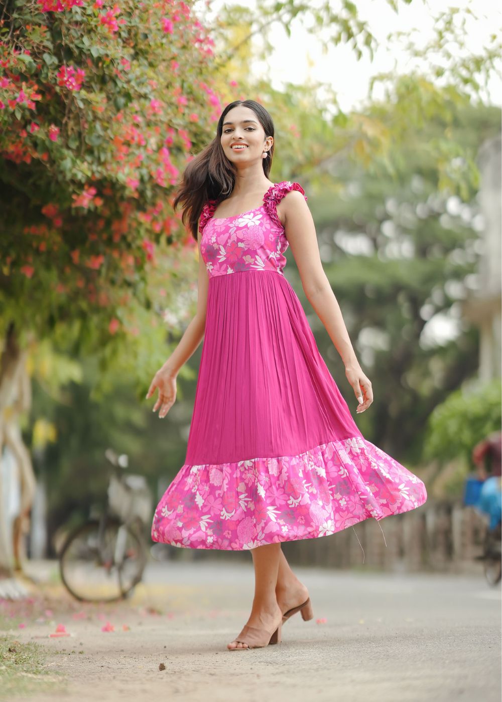 Blush Garden Floral Printed Dress