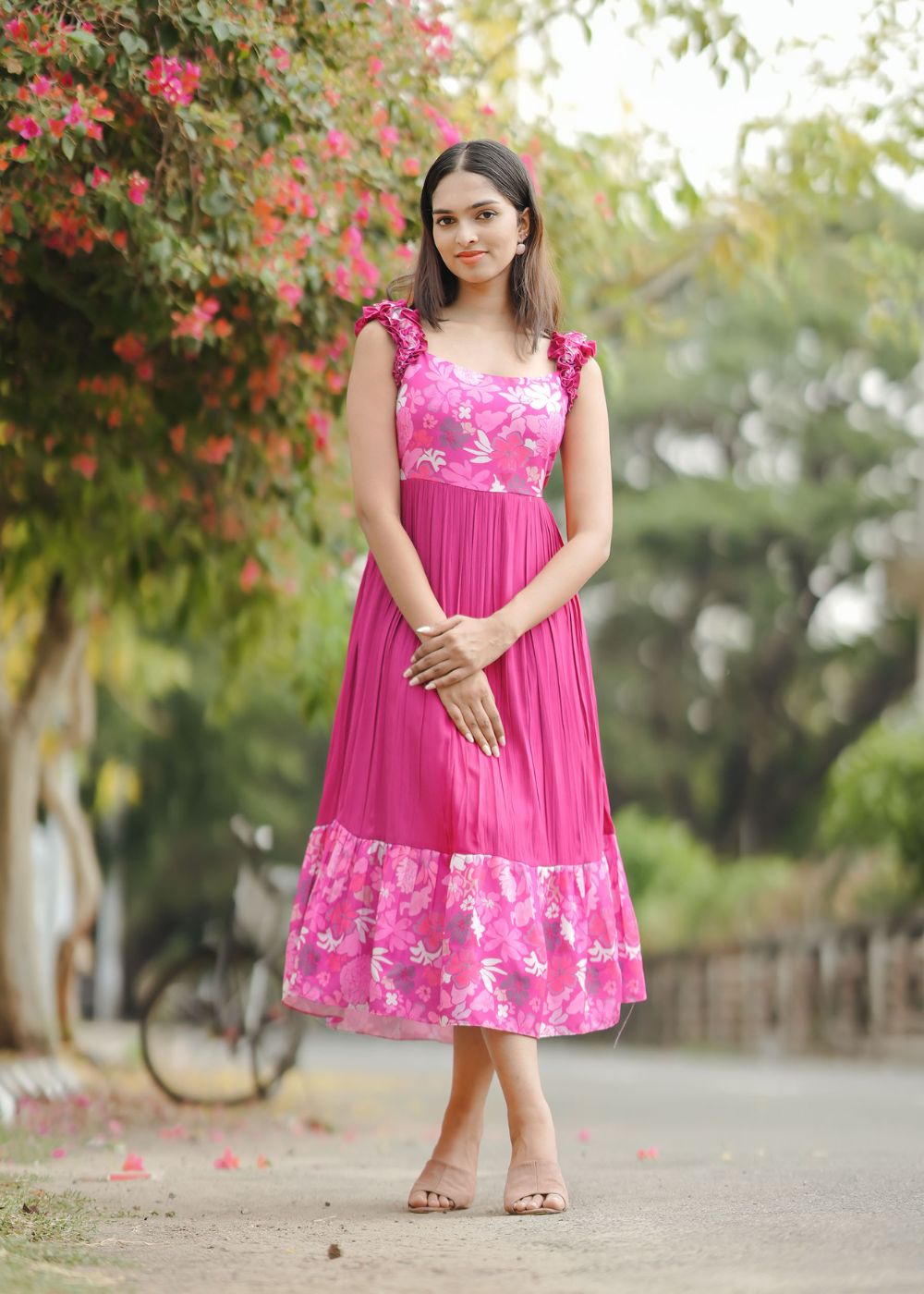 Blush Garden Floral Printed Dress